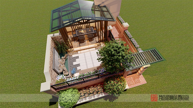 鄭州天倫莊園32㎡庭院設(shè)計(jì)