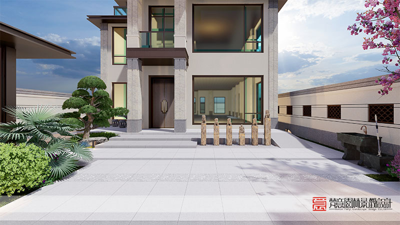 鄭州京水花園240平米別墅庭院設(shè)計(jì)