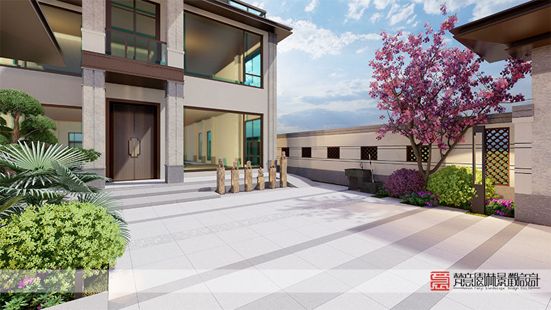 鄭州京水花園240平米別墅庭院設(shè)計(jì)