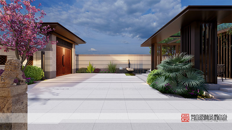 鄭州京水花園240平米別墅庭院設(shè)計(jì)