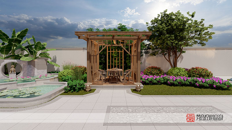 鄭州花園新村別墅庭院設(shè)計