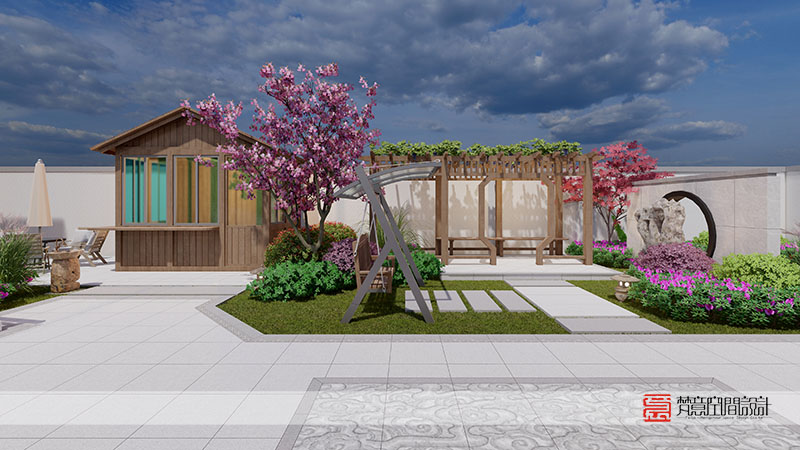 鄭州花園新村別墅庭院設(shè)計