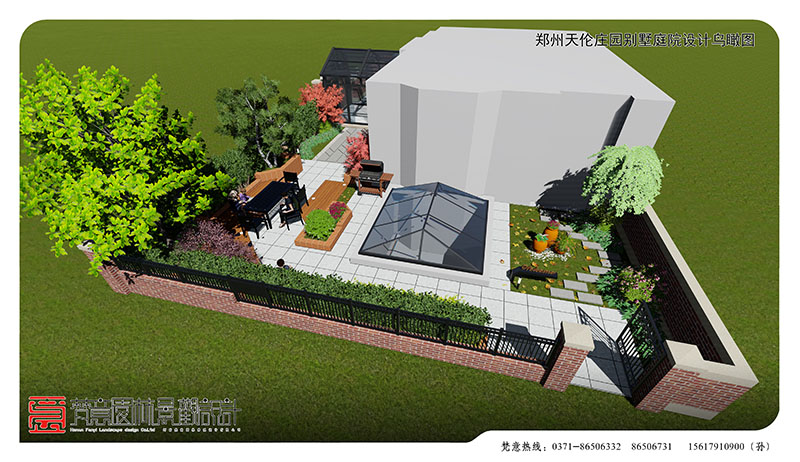 鄭州別墅庭院設(shè)計,鄭州天倫莊園別墅庭院設(shè)計
