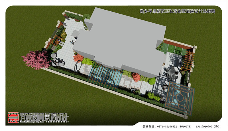 新鄉(xiāng)別墅庭院設計,平原新區(qū)正弘灣別墅庭院設計