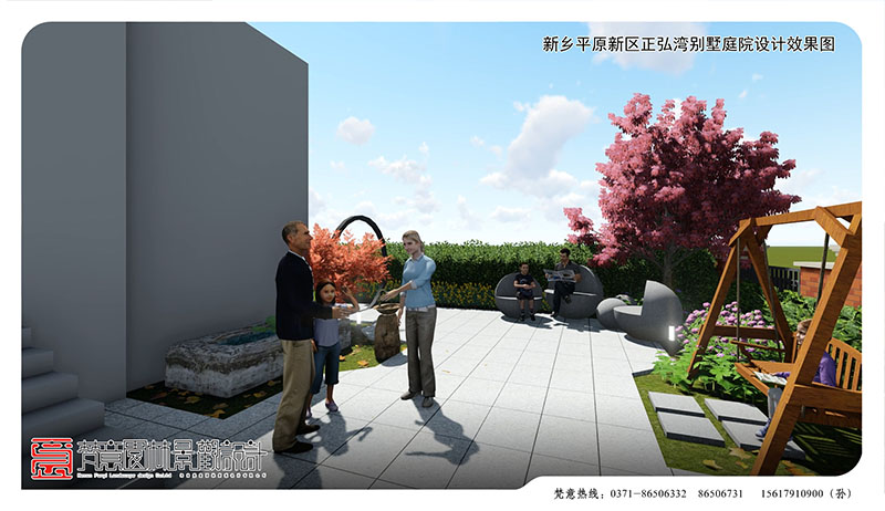 新鄉(xiāng)別墅庭院設計,平原新區(qū)正弘灣別墅庭院設計