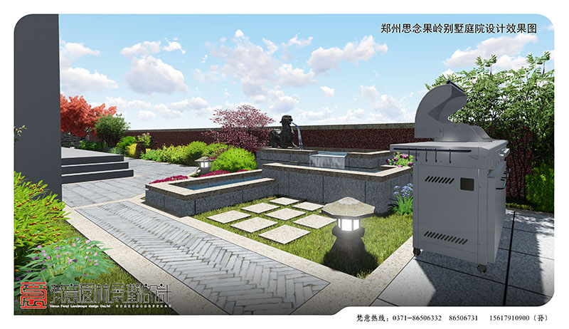 鄭州別墅庭院設(shè)計,鄭州思念果嶺別墅庭院設(shè)計