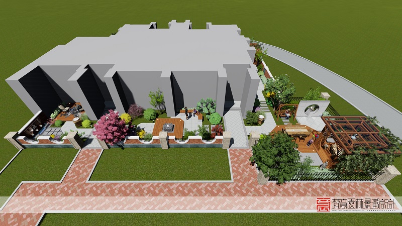 鄭州庭院設(shè)計,登封庭院設(shè)計,天和英倫莊園庭院設(shè)計