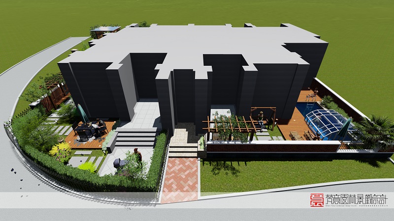 鄭州庭院設(shè)計,登封庭院設(shè)計,天和英倫莊園庭院設(shè)計