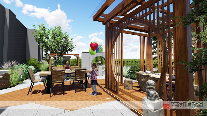 鄭州庭院設(shè)計,登封庭院設(shè)計,天和英倫莊園庭院設(shè)計