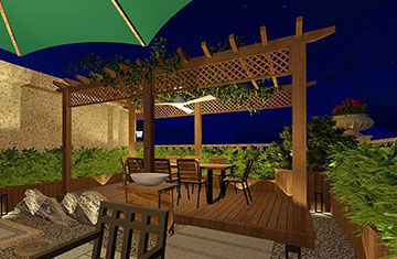 屋頂花園設(shè)計(jì)：新鄉(xiāng)原陽(yáng)自建房屋頂花園設(shè)計(jì)